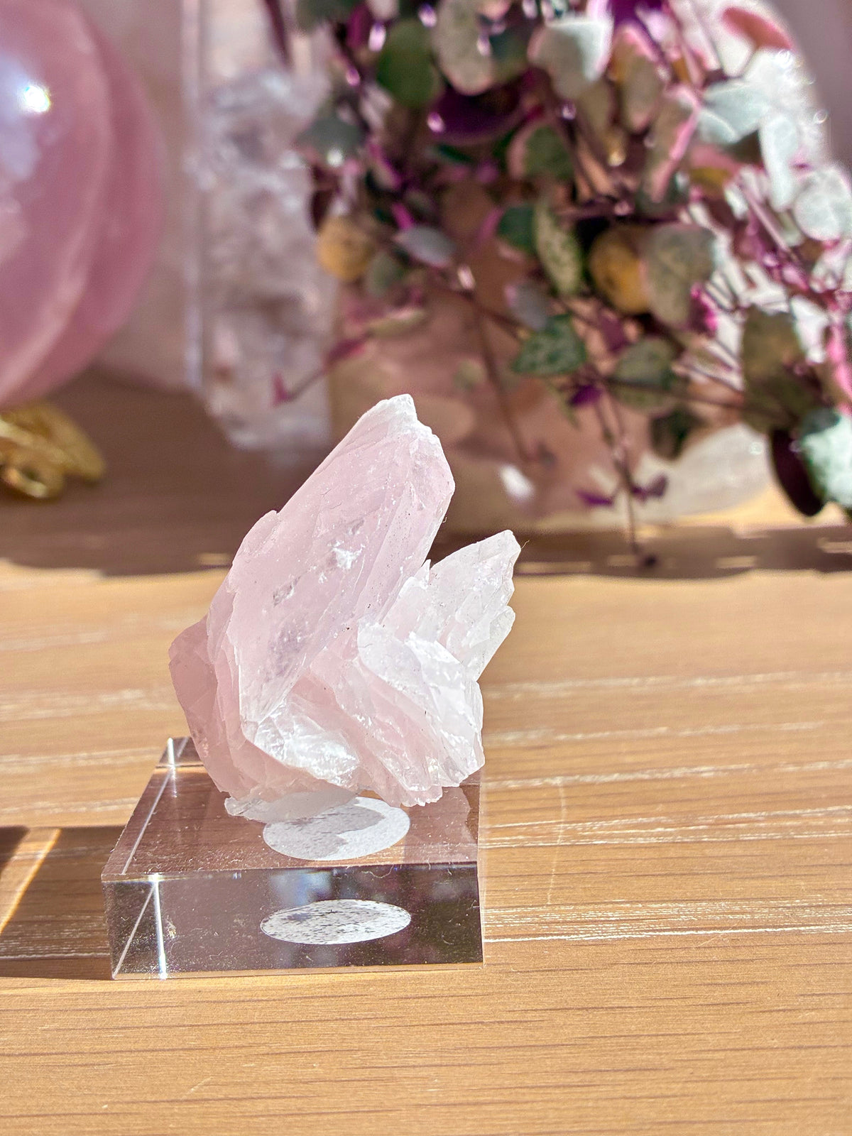 Pink calcite specimen