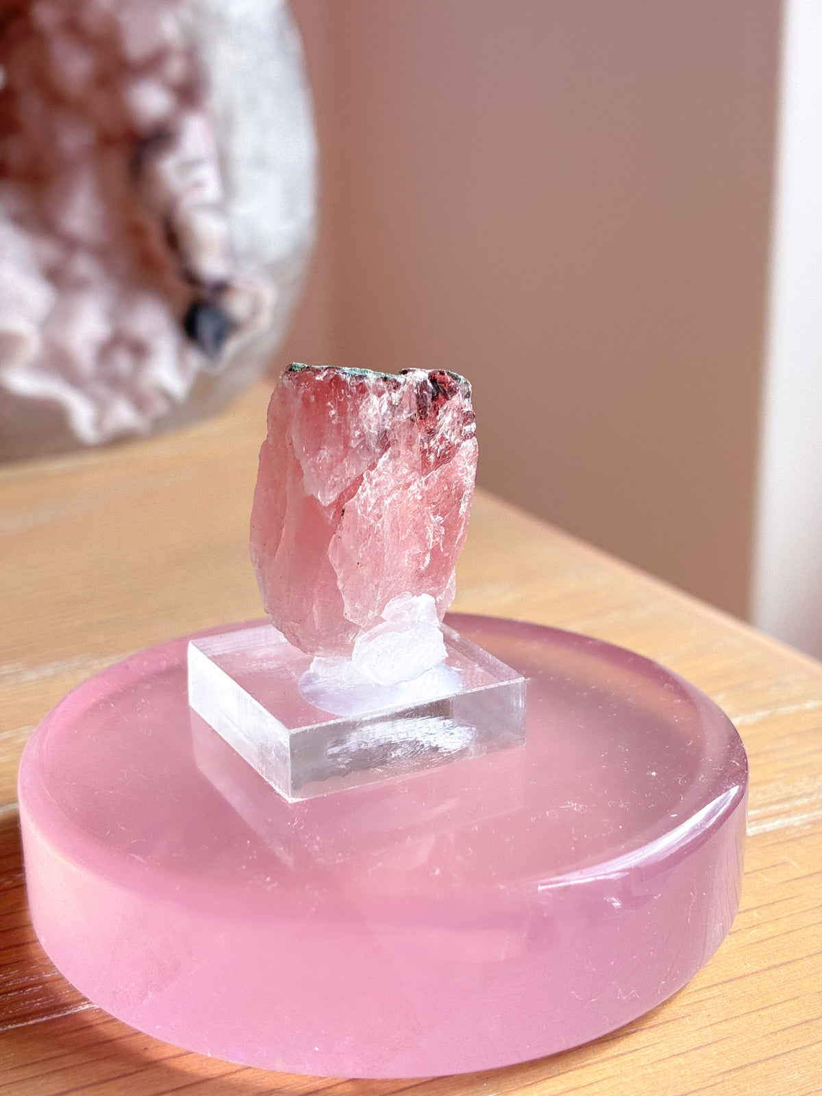 Swiss pink fluorite specimen