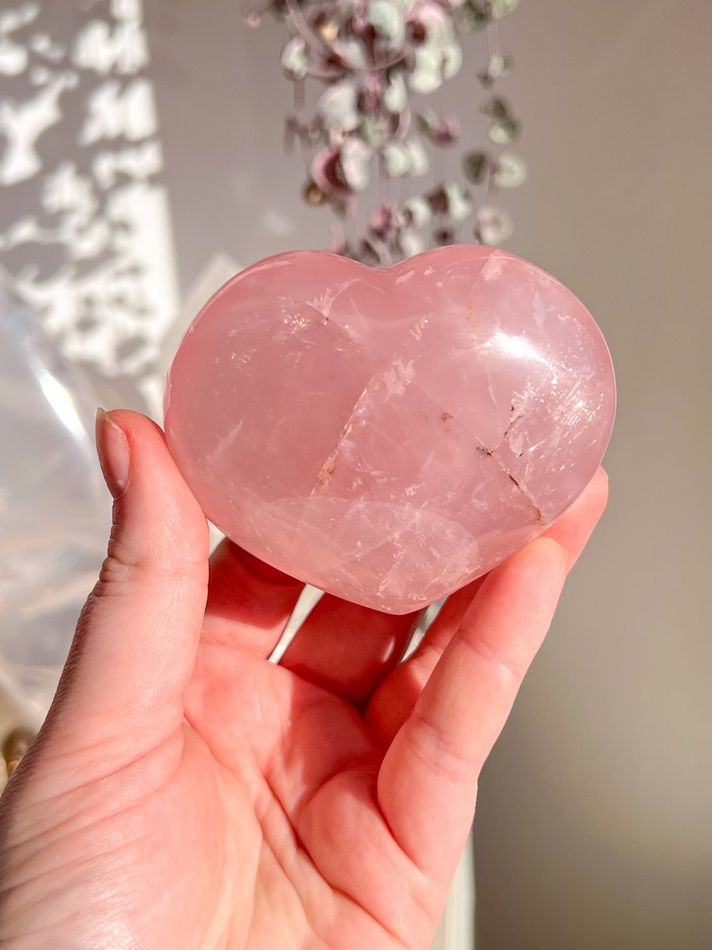 Star Rose Quartz heart