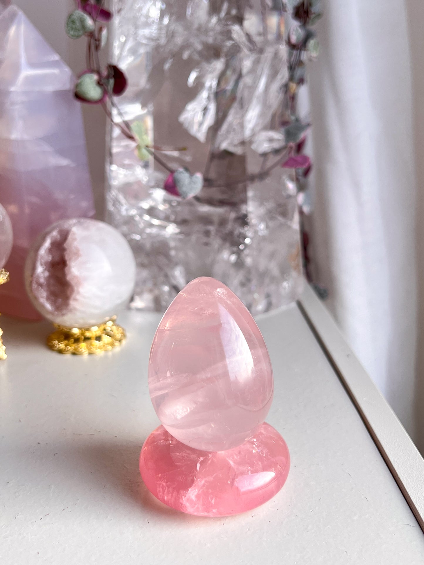 High Grade Star Rose Quartz egg