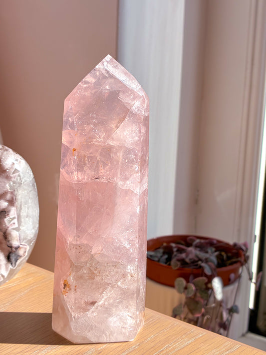 Brazlian Rose Quartz tower