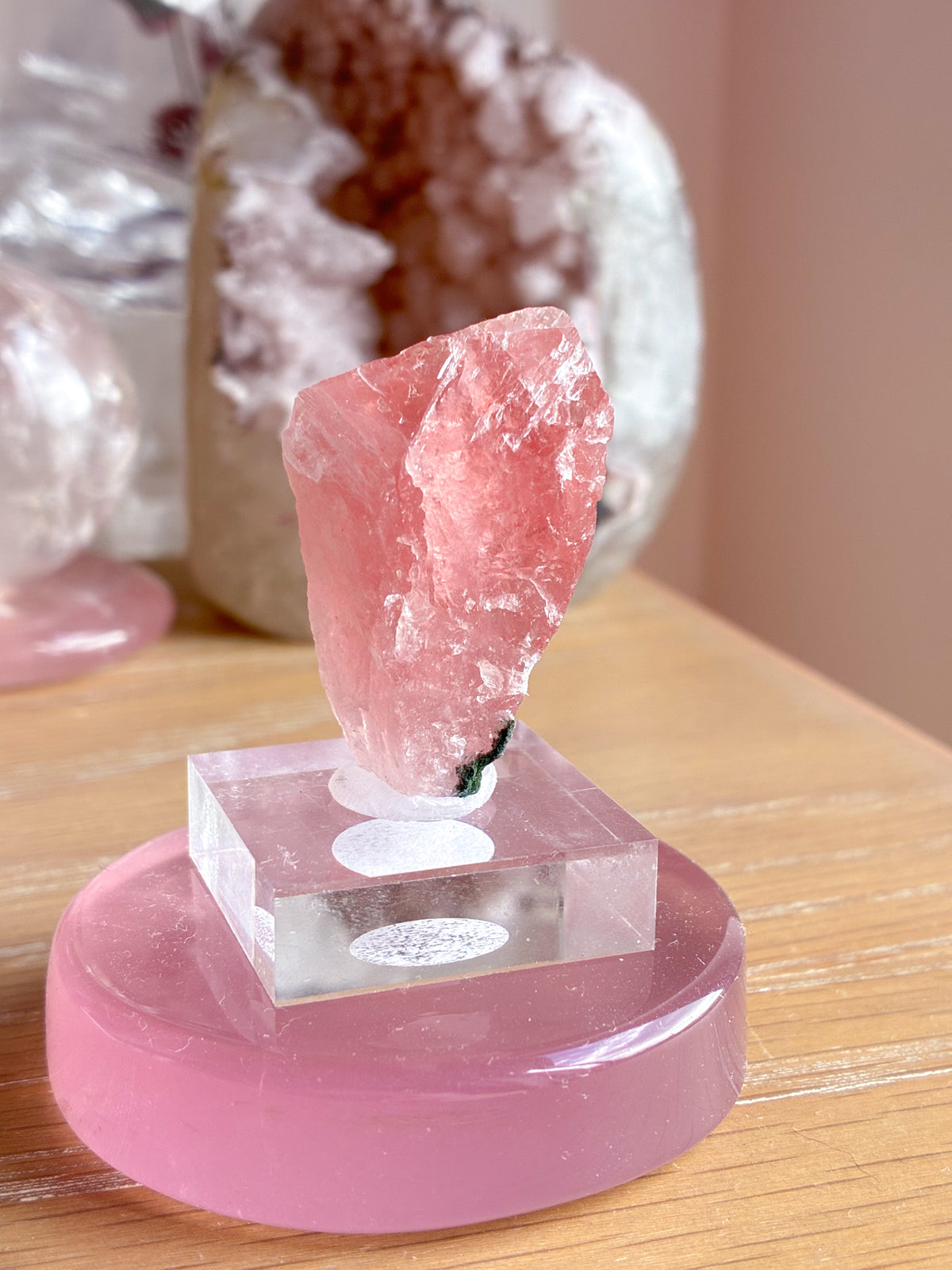 Swiss pink fluorite specimen