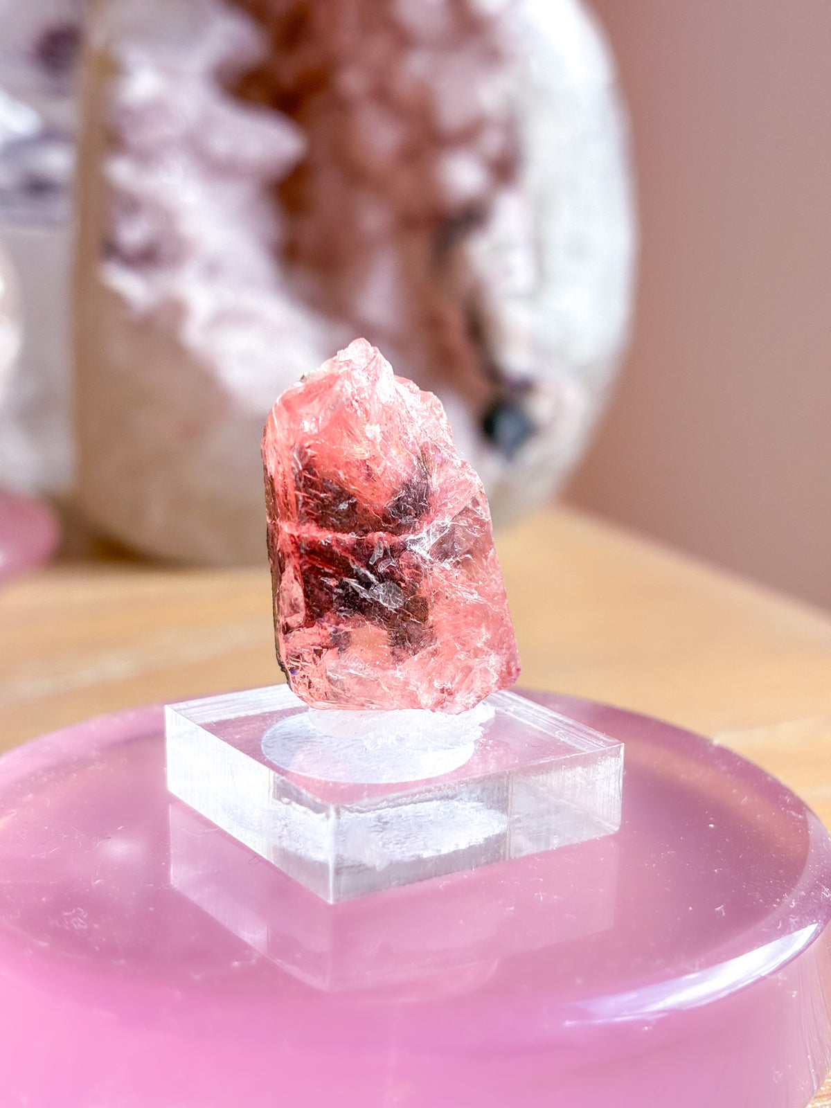 Swiss pink fluorite specimen