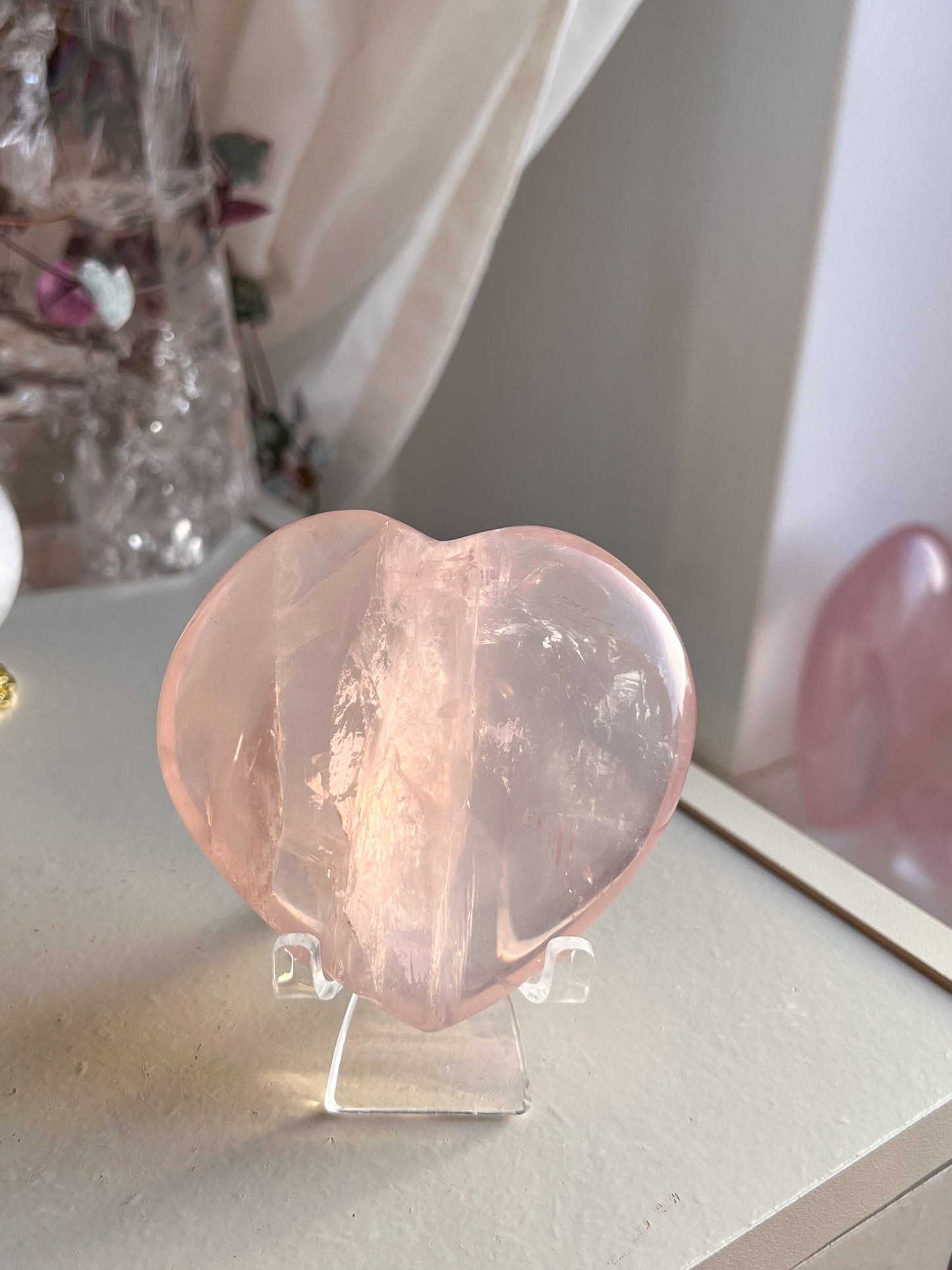 Star Rose Quartz Heart