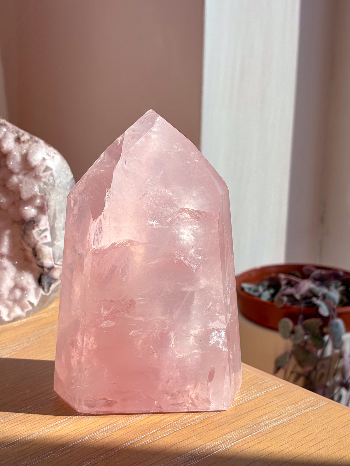Brazlian Rose Quartz tower