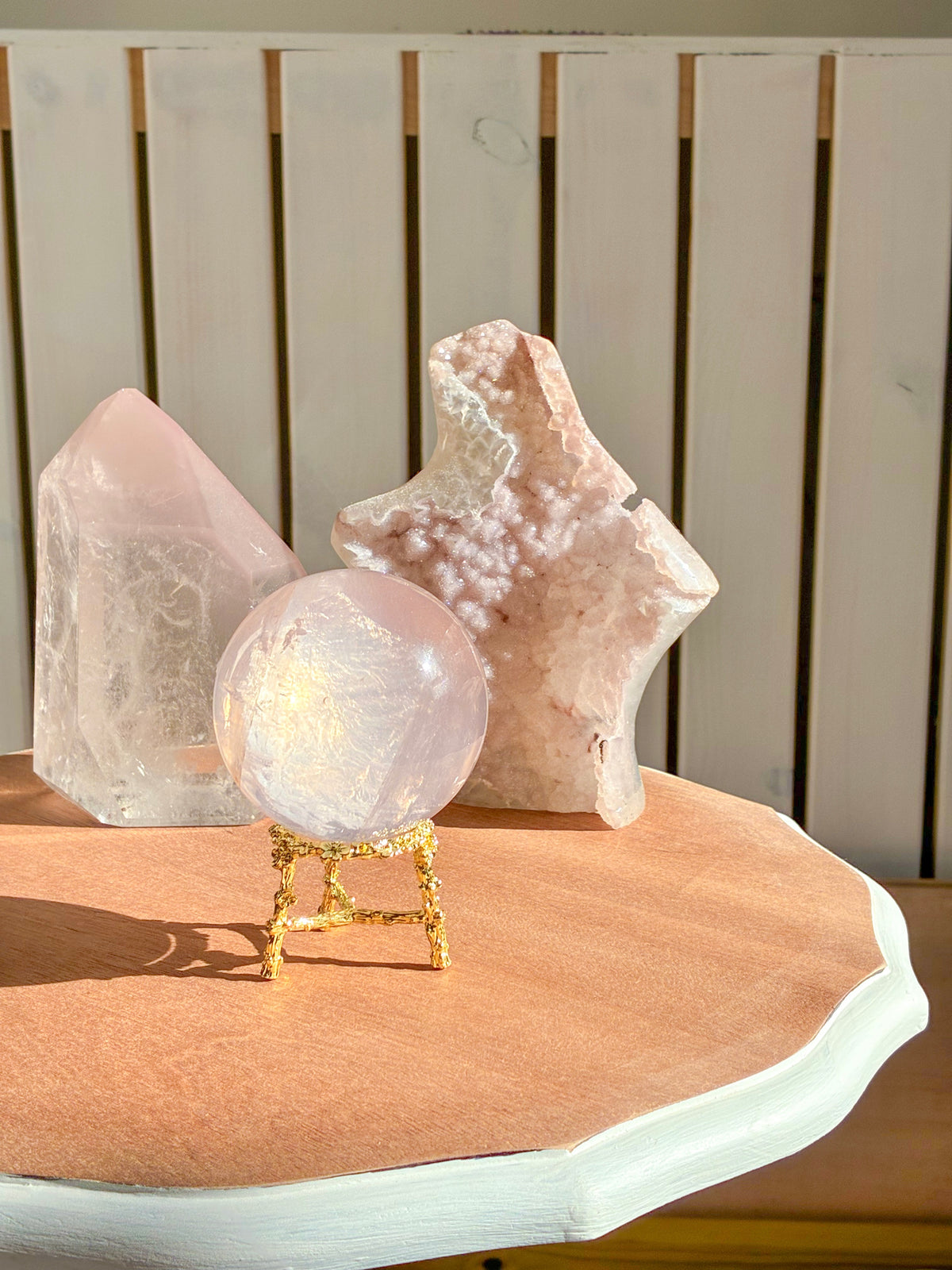 mozambique rose quartz sphere