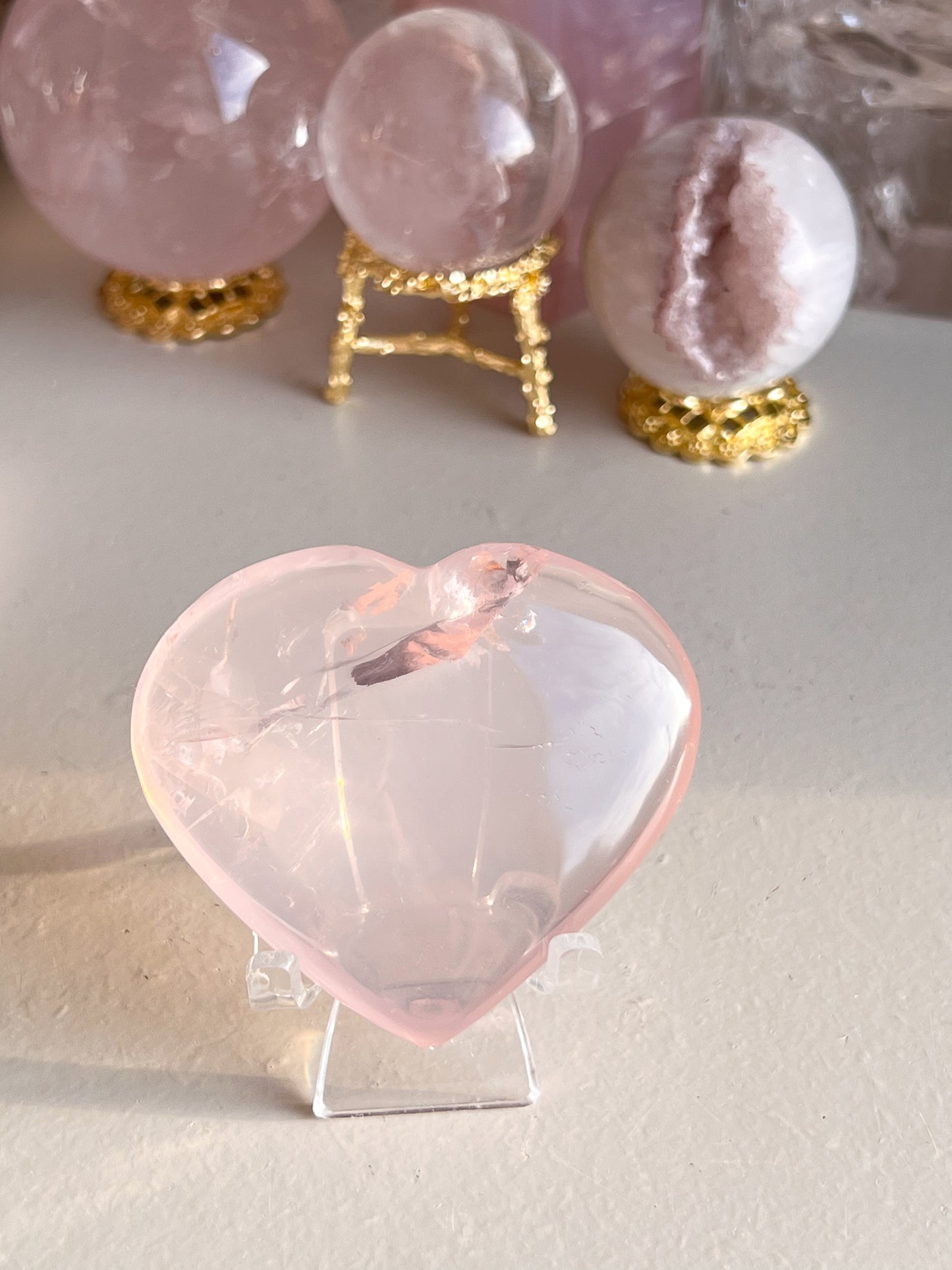 Star Rose Quartz Heart