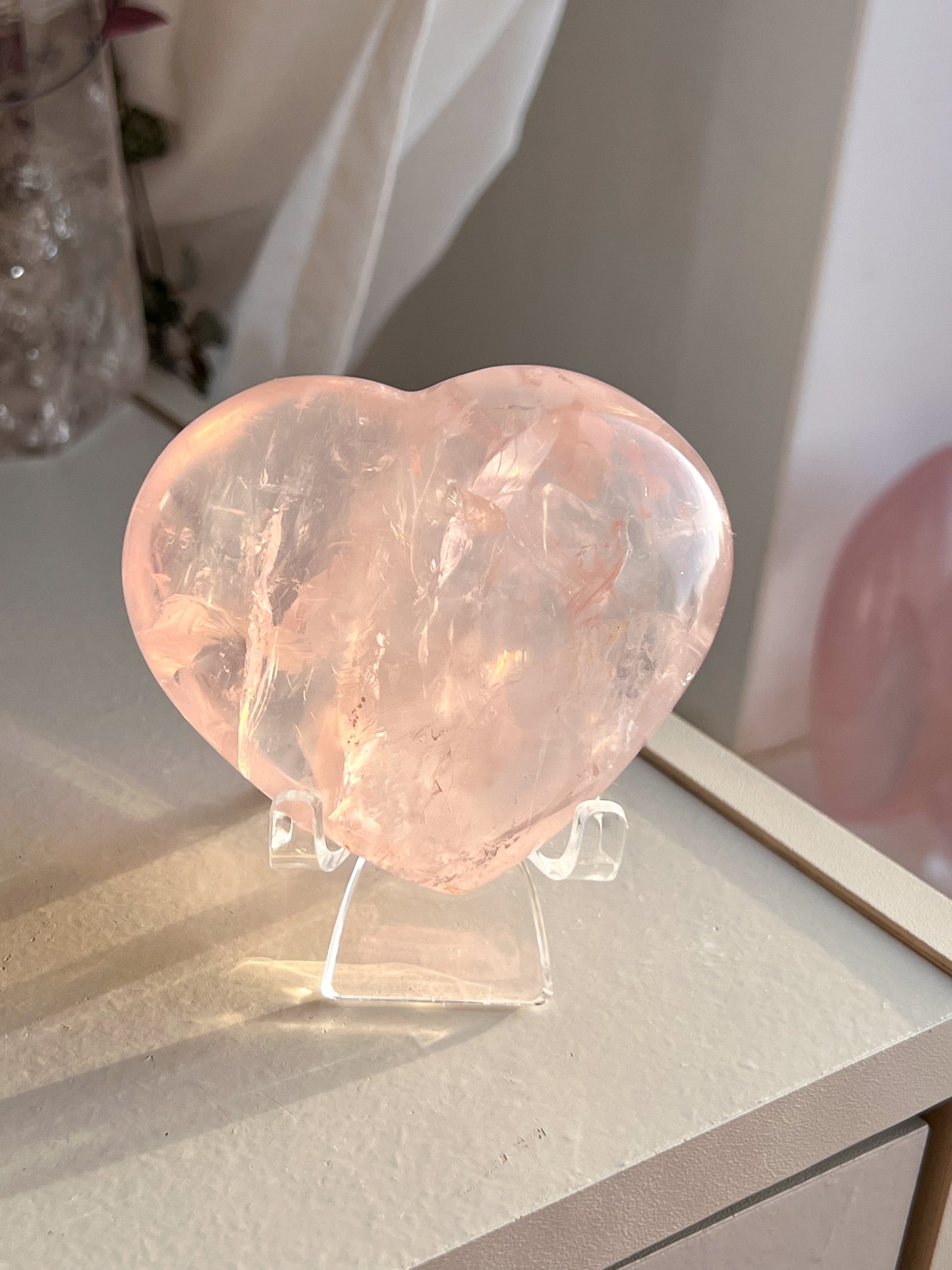 Star Rose Quartz Heart
