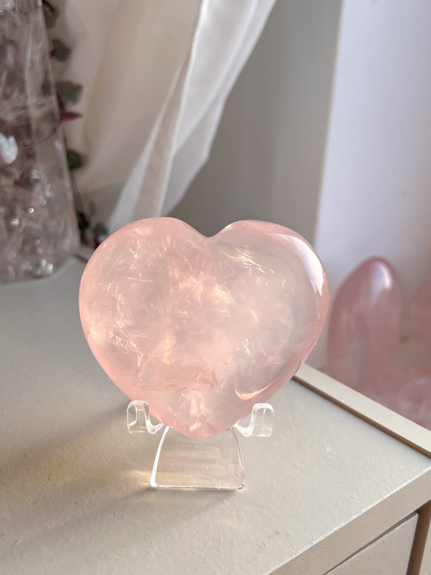 Star Rose Quartz Heart