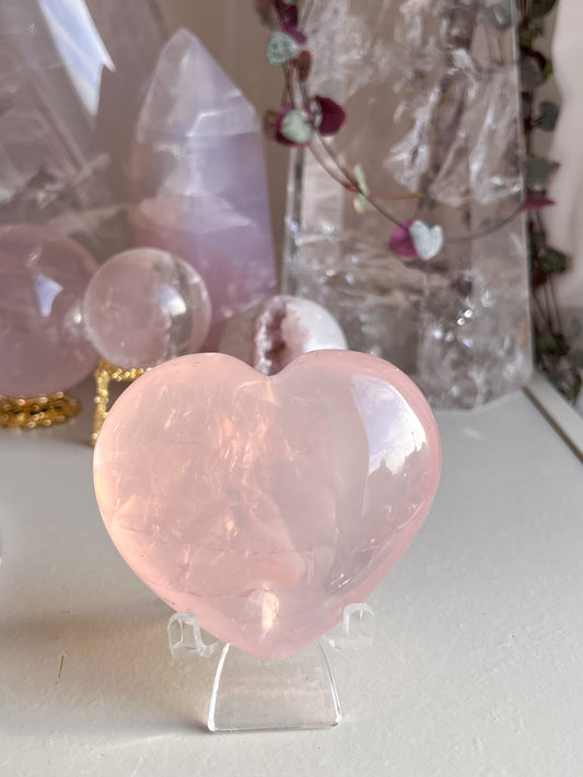 Star Rose Quartz Heart