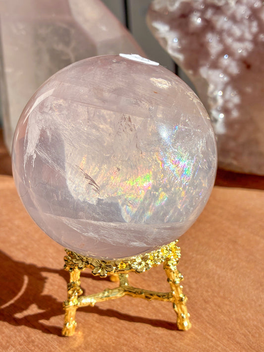 mozambique rose quartz sphere