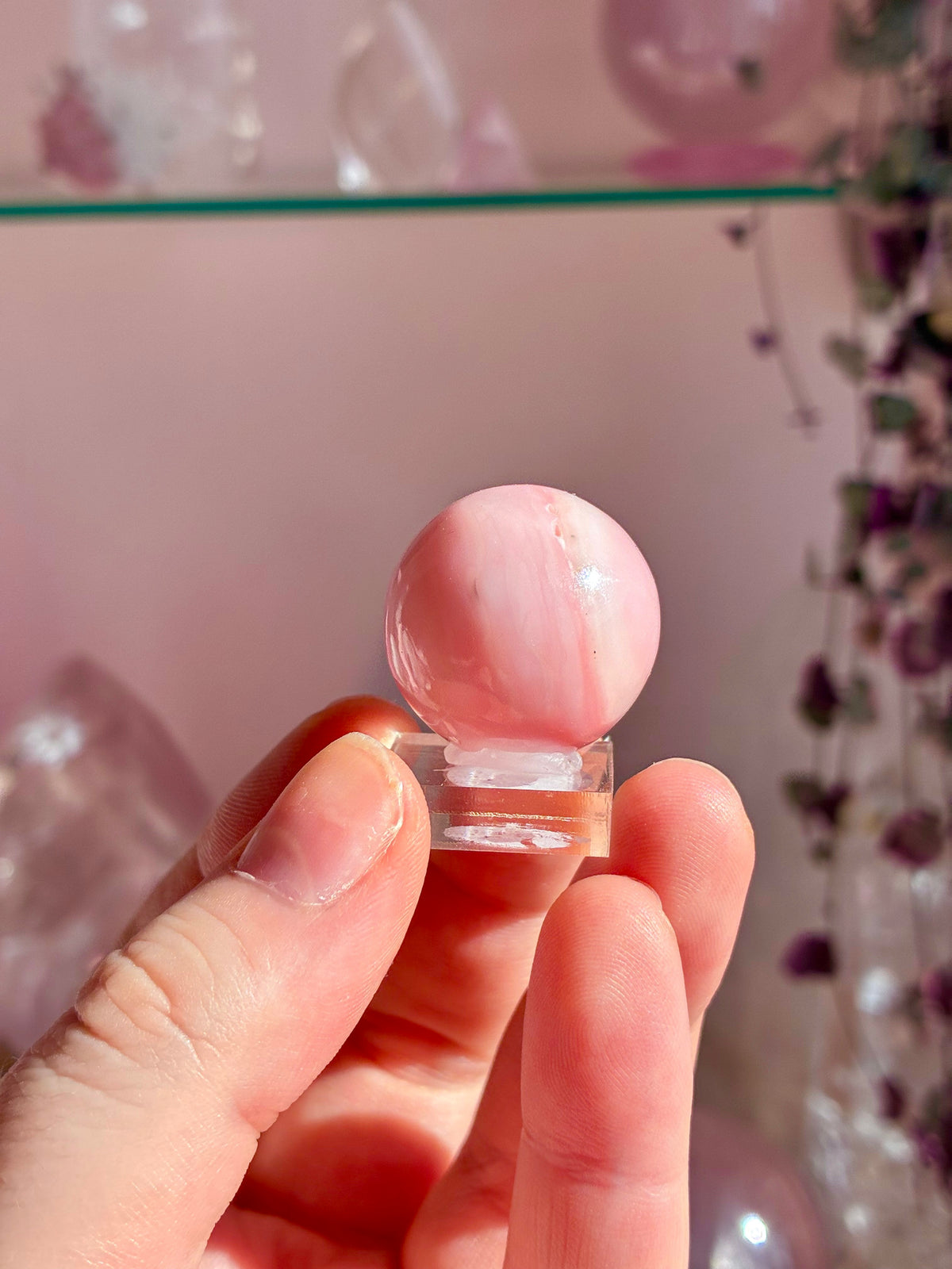 Pink opal sphere