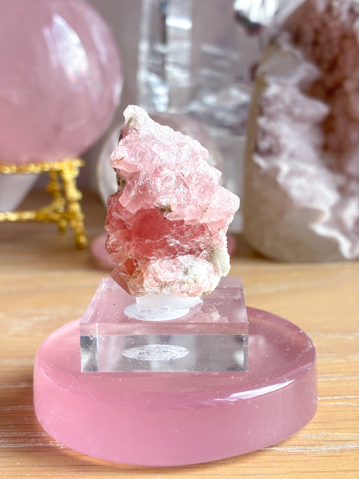 Swiss pink fluorite specimen