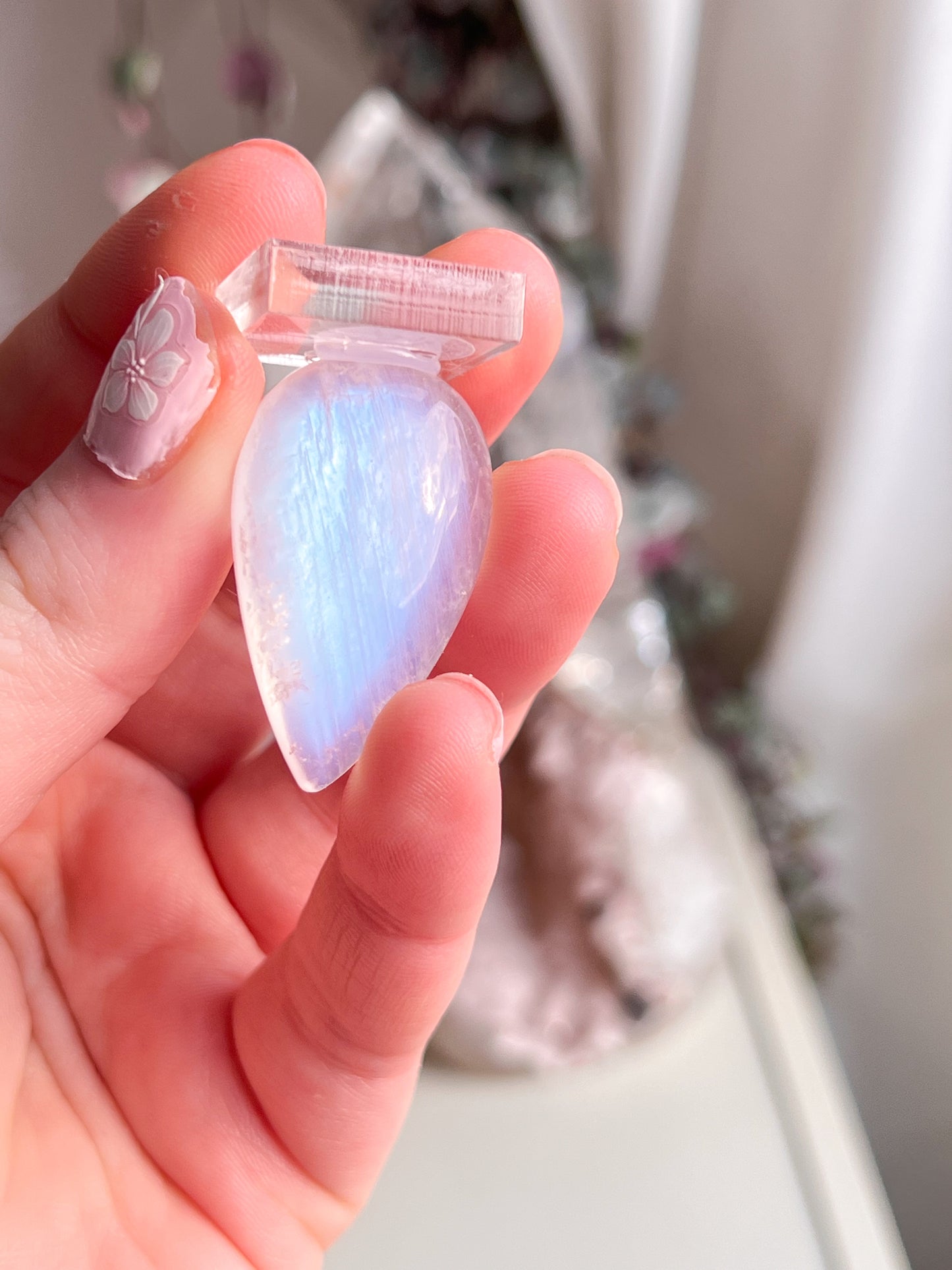 Gem grade moonstone teardrop